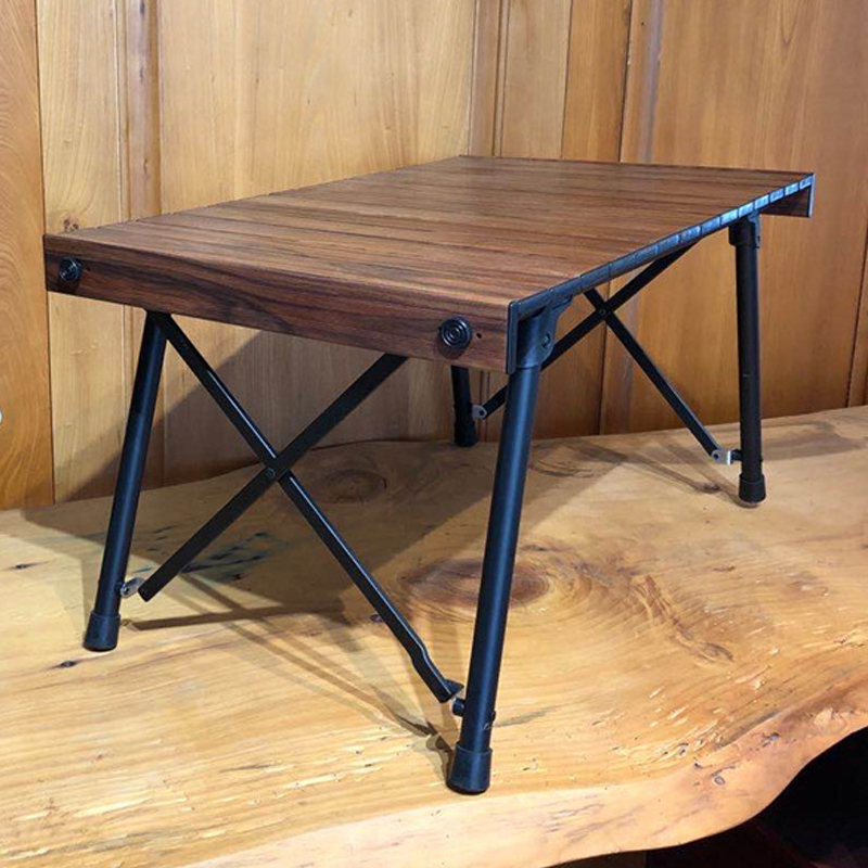 Mesa de camping plegable y enrollable de aluminio