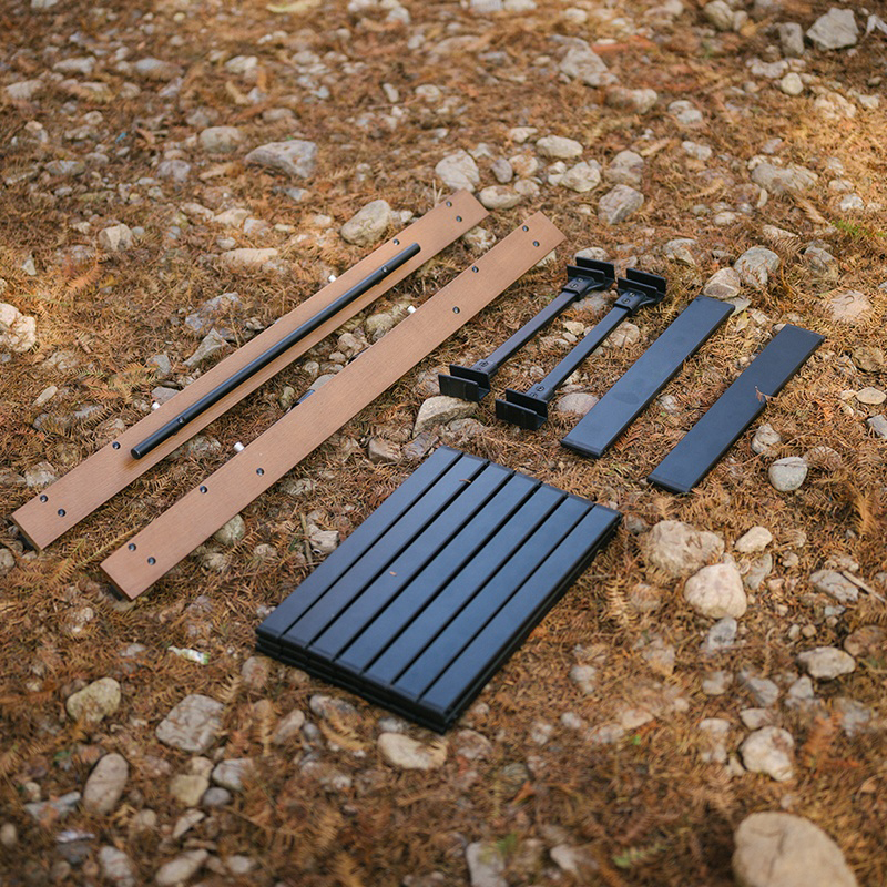 Mesa de aluminio para acampar al aire libre IGT para picnic y barbacoa