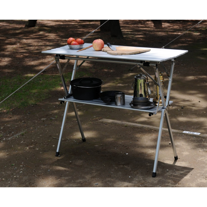 Mesa de camping plegable de aluminio