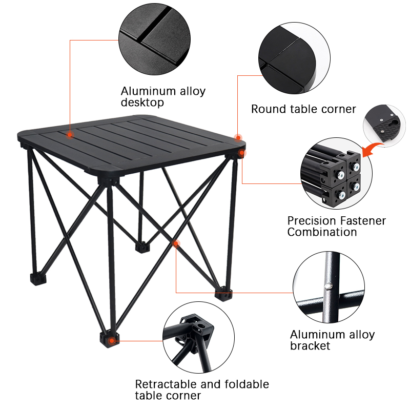 Mesa de camping plegable portátil de aluminio para barbacoa en jardín, camping, pícnic, senderismo y pesca