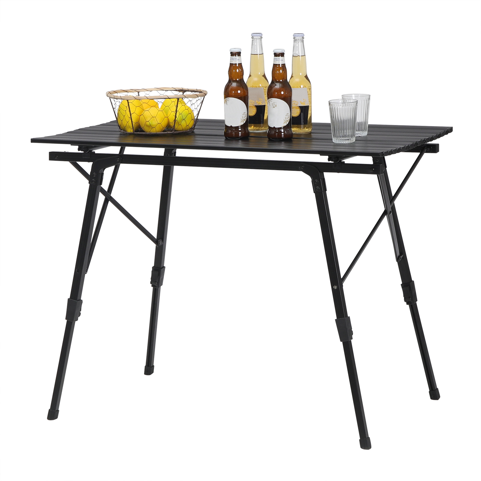 Mesa de camping plegable portátil | Altura ajustable, ultraligera, plegable