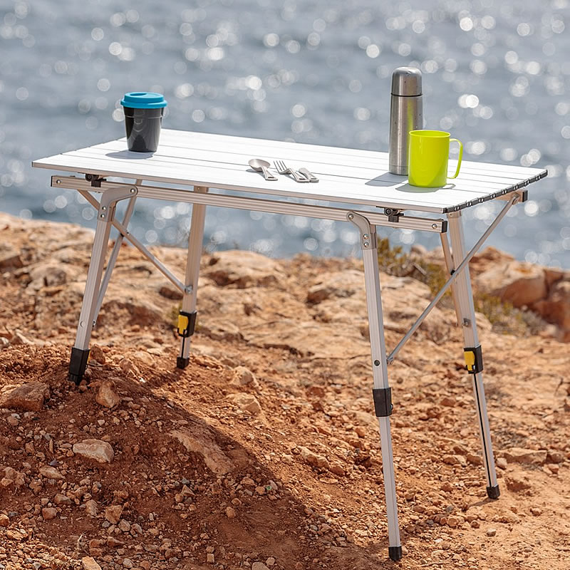 Mesa de camping plegable portátil | Altura ajustable, ultraligera, plegable