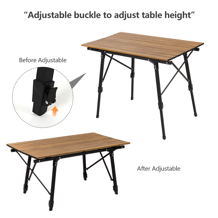 Mesa de camping plegable de aluminio para picnic, barbacoa, playa, senderismo y pesca