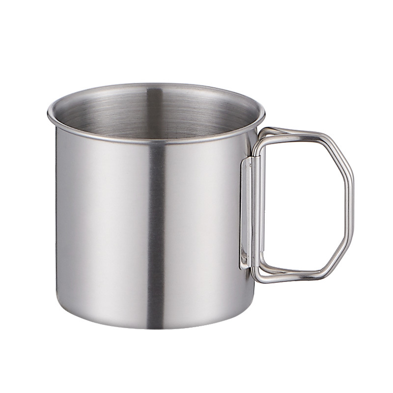 Vaso de agua plegable de acero inoxidable de 260-660 ml para llevar en el exterior, para acampar y picnic