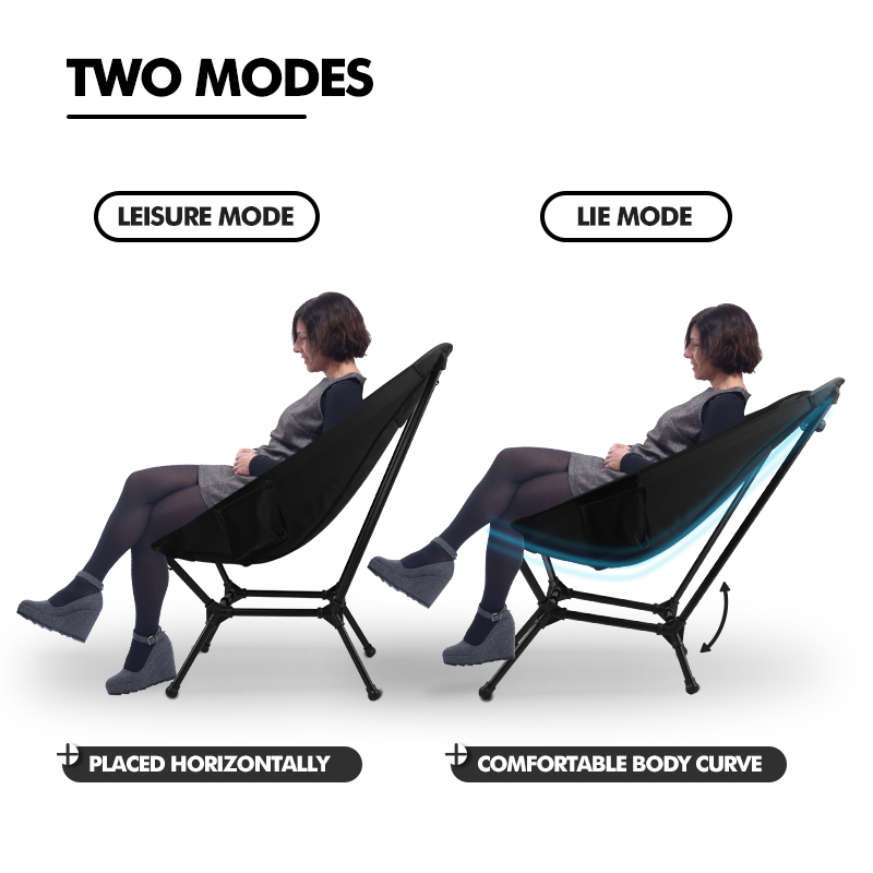Silla de playa para acampar ajustable y resistente, plegable y ultraligera de 2 posiciones