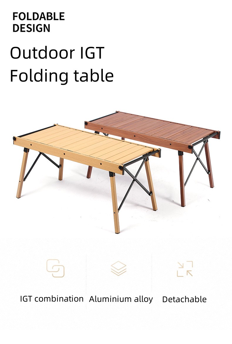 Mesa de picnic de aluminio desmontable para camping IGT