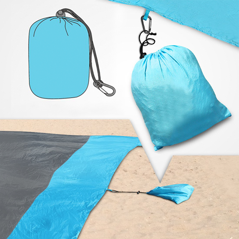 Manta de playa y tapete de picnic ligeros y resistentes a la arena para acampar al aire libre