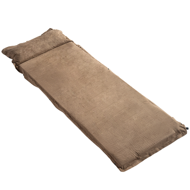 Colchoneta de aire para acampar ensanchada de gamuza para exteriores