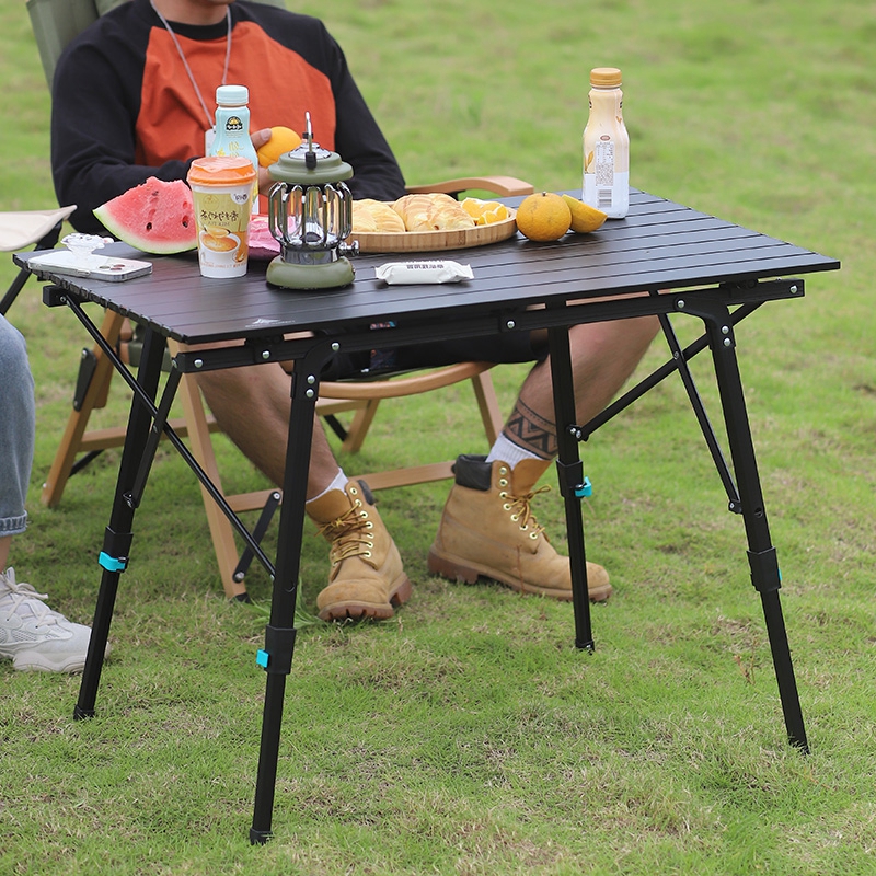 Mesa de camping plegable de aluminio para picnic, barbacoa, playa, senderismo y pesca