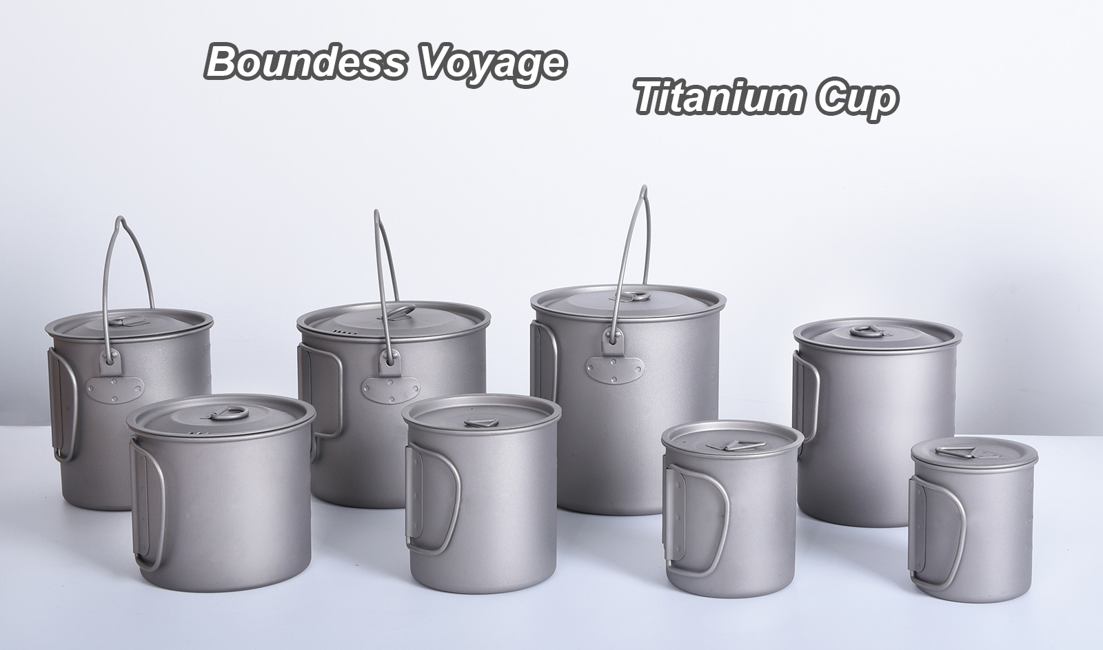 Tazas y vasos ultraligeros de titanio para acampar al aire libre de 200 a 1250 ml