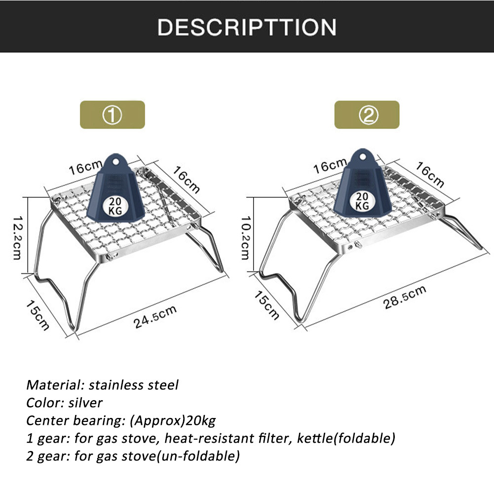 Rejilla de malla para miniestufa de gas para acampar - Parrillas de barbacoa plegables