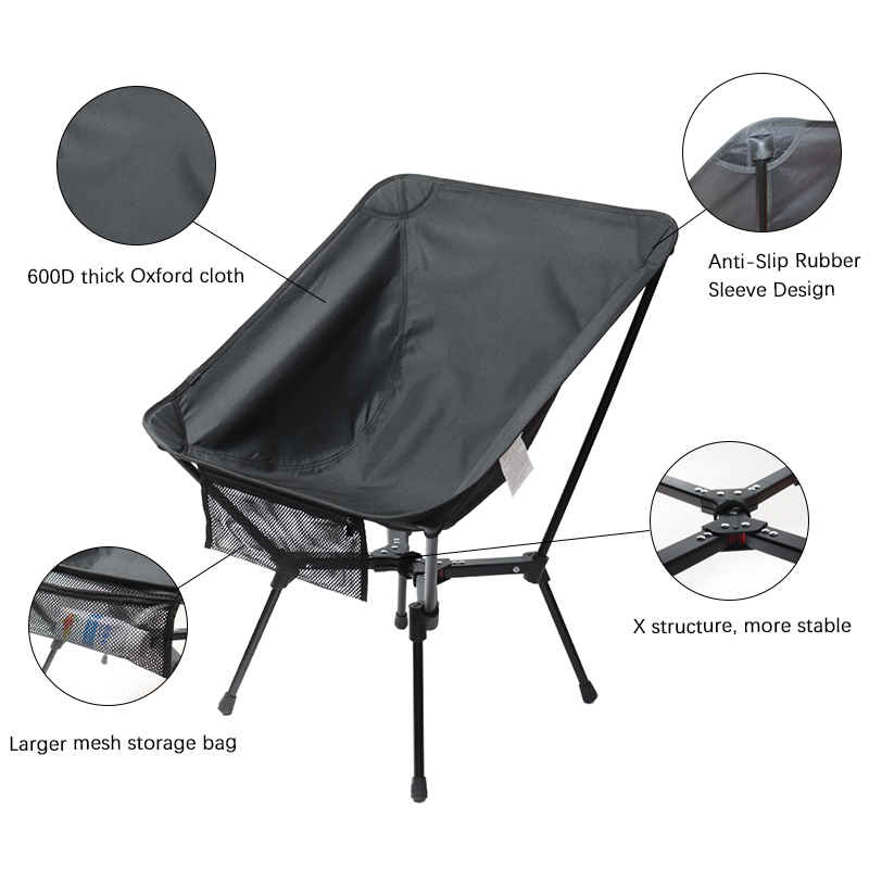 Silla plegable portátil de aluminio en forma de X