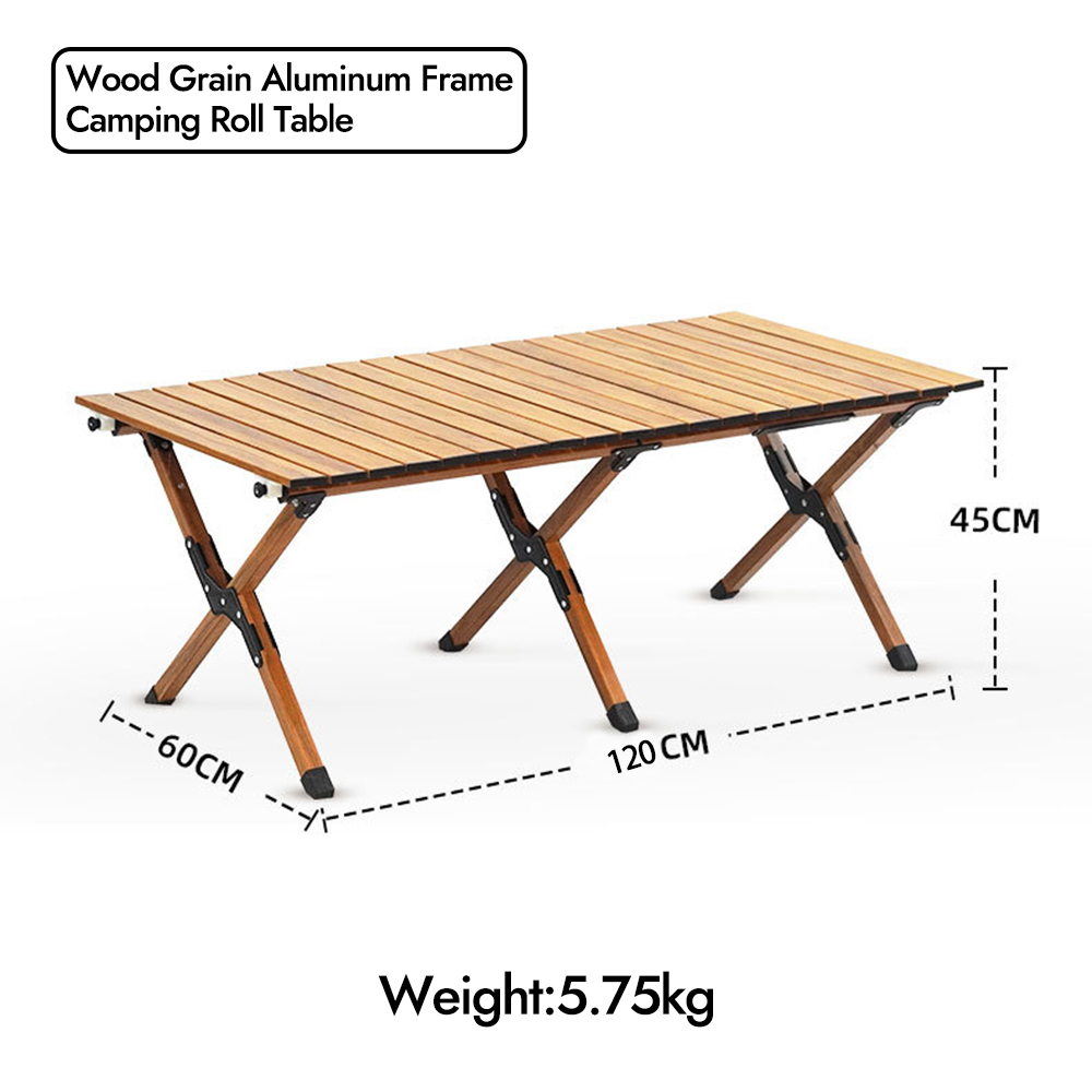 Mesa de camping enrollable plegable de aluminio para exteriores, picnic, barbacoa y viajes