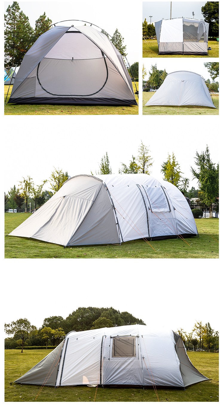 Tienda de campaña tipo túnel impermeable de 3 habitaciones