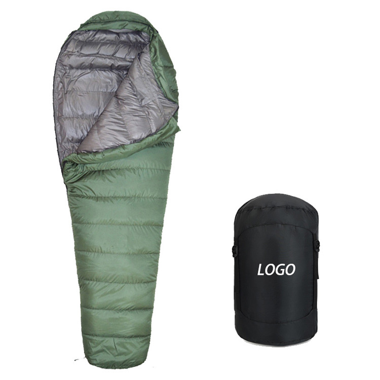 Saco de dormir para acampar en invierno con plumón de pato de 1500 g