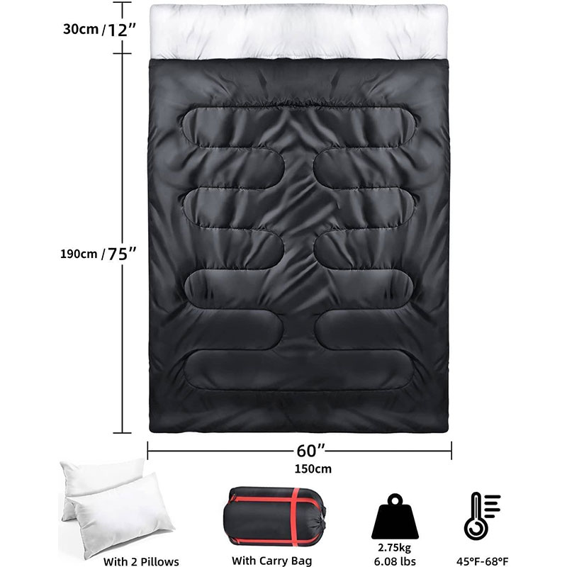 Saco de dormir para acampar en invierno para dos personas