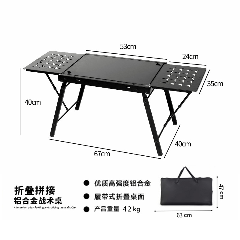 Mesa de picnic para acampar con parrilla IGT y tableros de extensión modulares