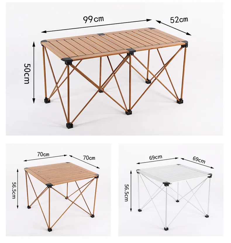 Mesa de picnic portátil de aluminio para acampar: mesa de café y té para exteriores