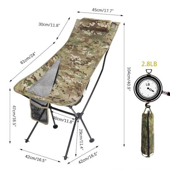 Silla de playa plegable de aleación de aluminio, silla portátil para exteriores, para jardín y ocio, con almohada desmontable