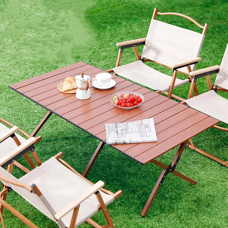 Mesa enrollable para acampar al aire libre y juego de 4 sillas Kermit