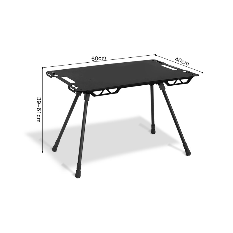 Mesa de camping táctica de aleación de aluminio con diseño personalizado: plegable, portátil y ligera