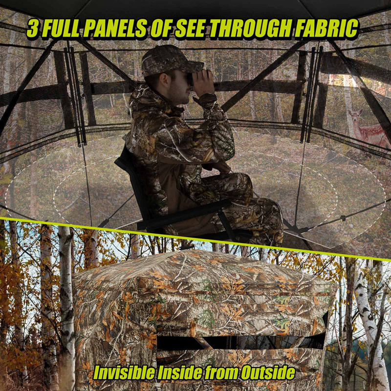 Tienda de campaña de camuflaje para caza y pesca con visión de 270 grados