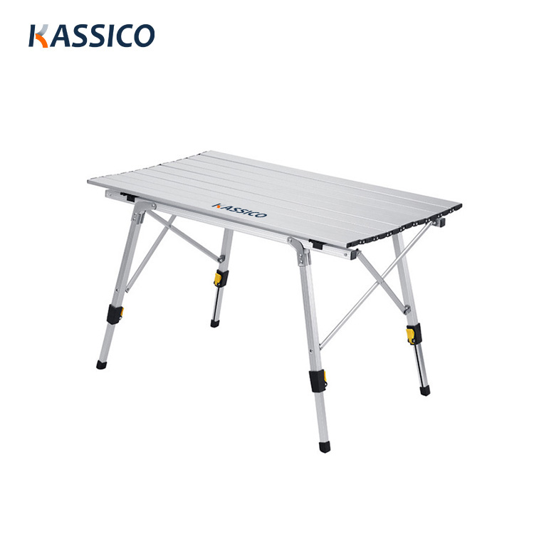 Mesa de camping plegable portátil | Altura ajustable, ultraligera, plegable