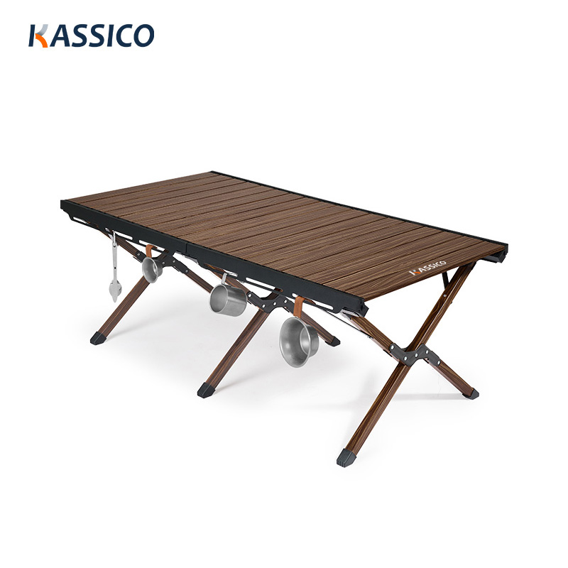 Mesa plegable para acampar de aluminio con forma de huevo nueva de 2023