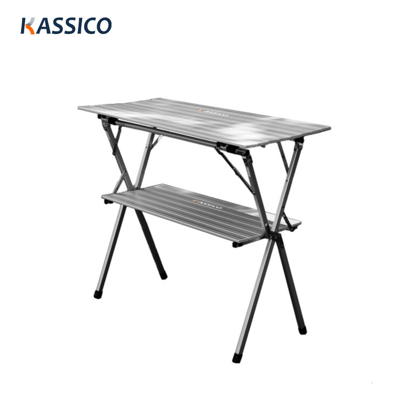 Mesa de camping plegable de aluminio