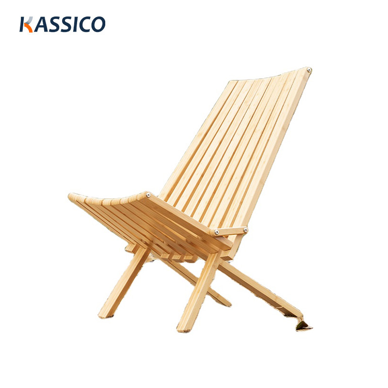 Sillón de bambú plegable para acampar al aire libre