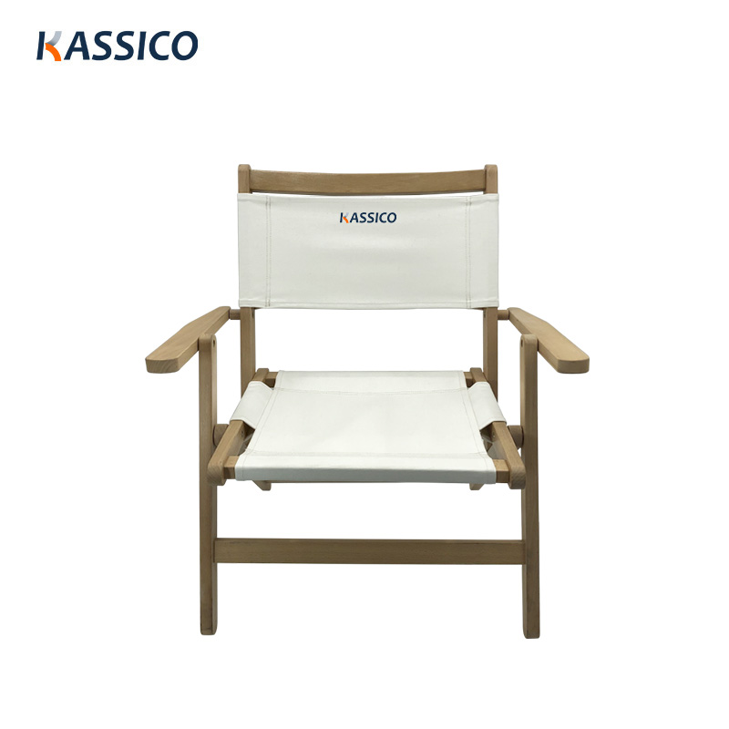 Silla de camping portátil de madera plegable personalizada