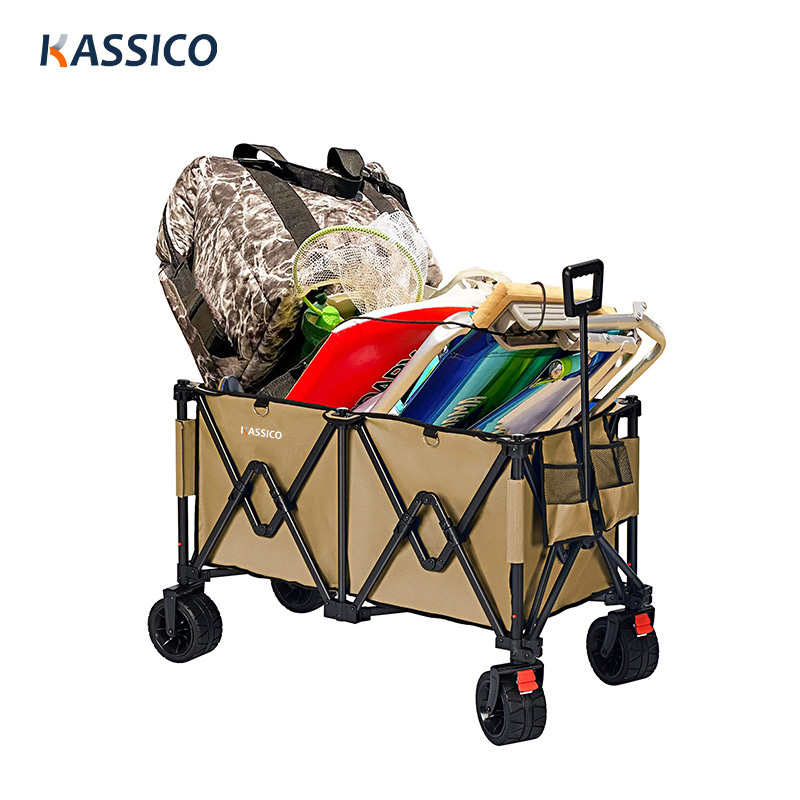 Carro para acampar, playa y jardín, de 250 l: ruedas grandes, plegable, gran capacidad, resistente