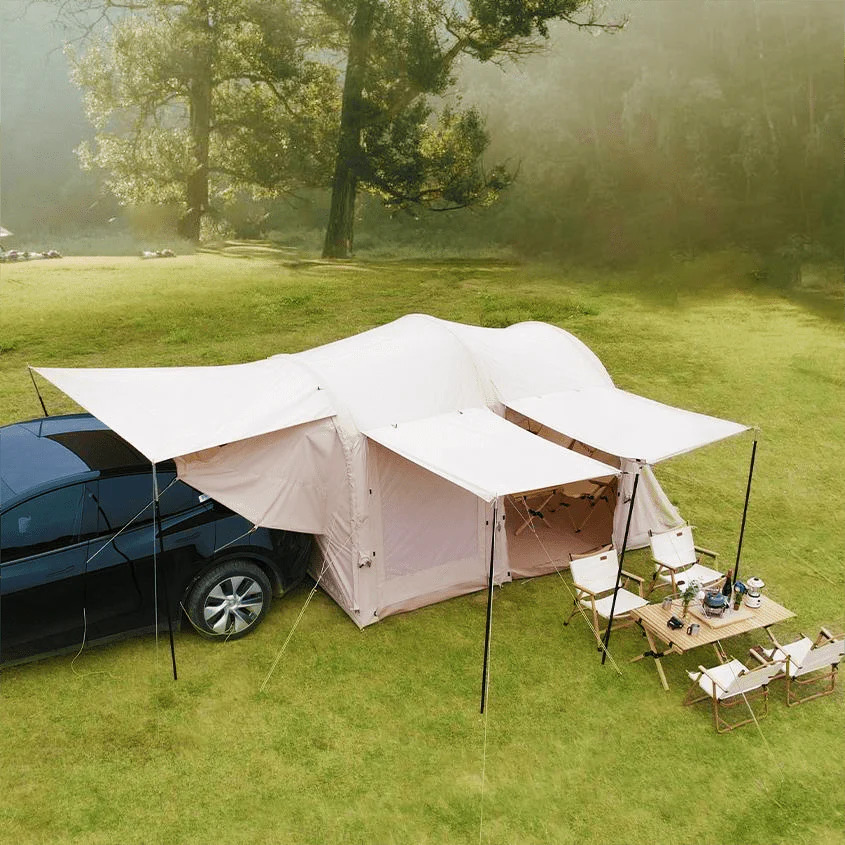 Tienda trasera de coche SUV inflable de lona de dos habitaciones