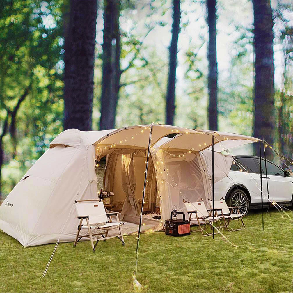 Tienda trasera de coche SUV inflable de lona de dos habitaciones