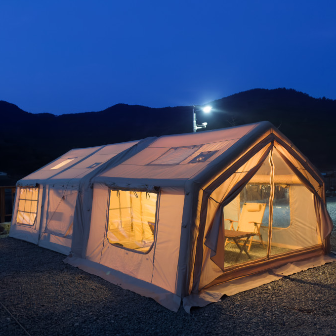 Tienda de campaña hinchable glamping de 22/31 m² para 3 o 4 habitaciones