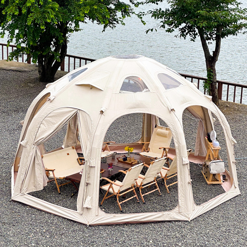 Tienda de campaña inflable circular con forma de estrella de 4 x 4 m