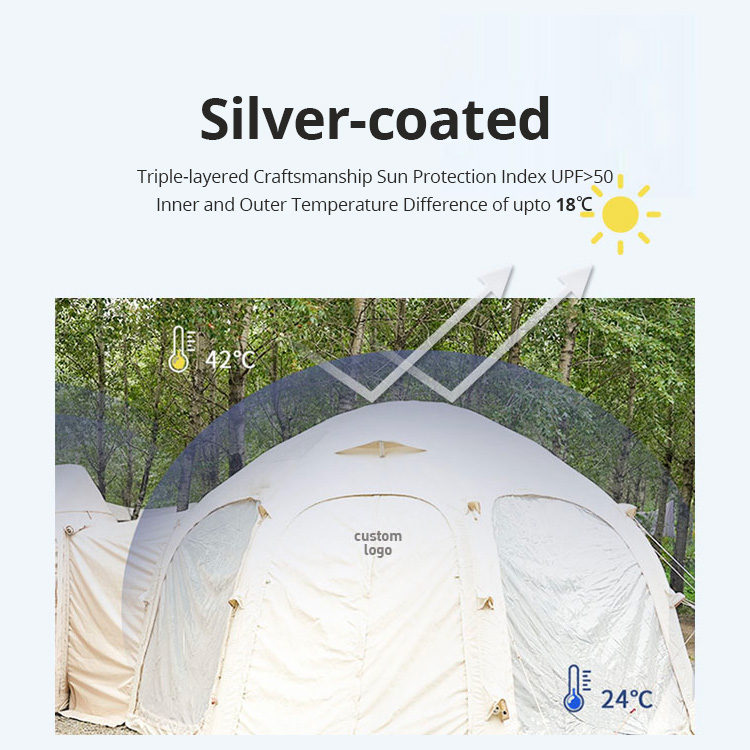 Tienda de campaña inflable circular con forma de estrella de 4 x 4 m