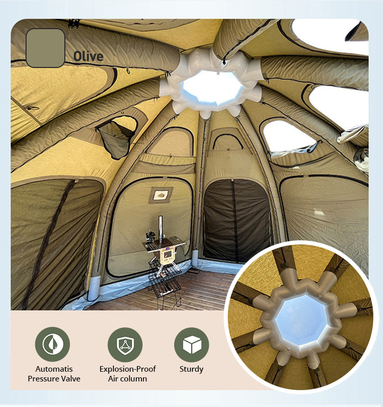 Tienda de campaña inflable circular con forma de estrella de 4 x 4 m