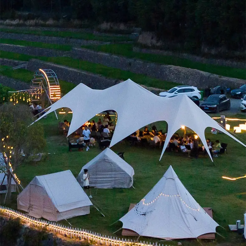 Tiendas al aire libre del toldo de la sombra de la estrella del camping para los acontecimientos de la boda del partido