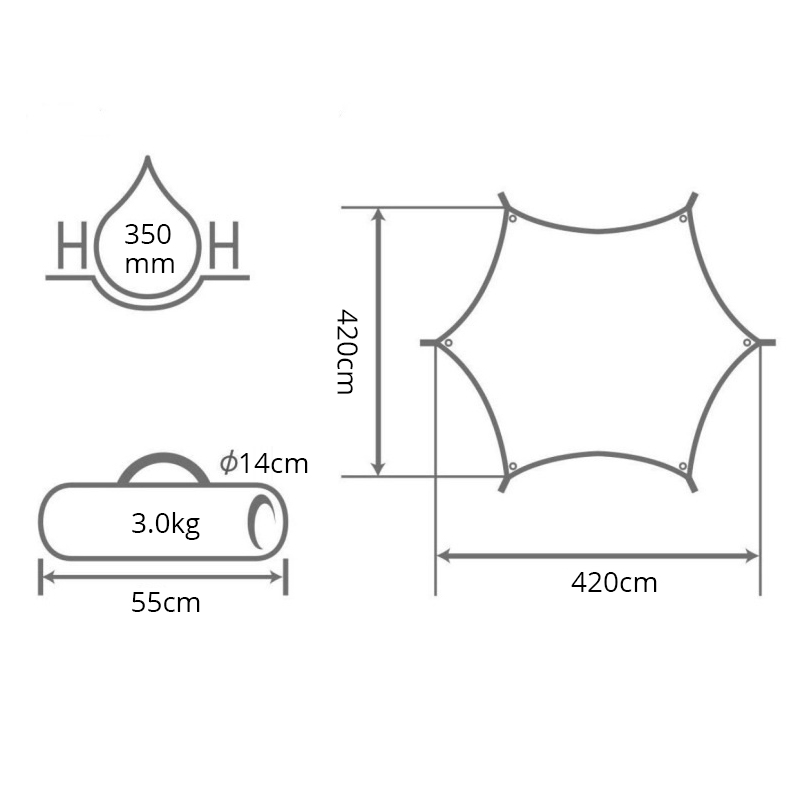 Tienda de campaña al aire libre con toldo y lona con protección UV