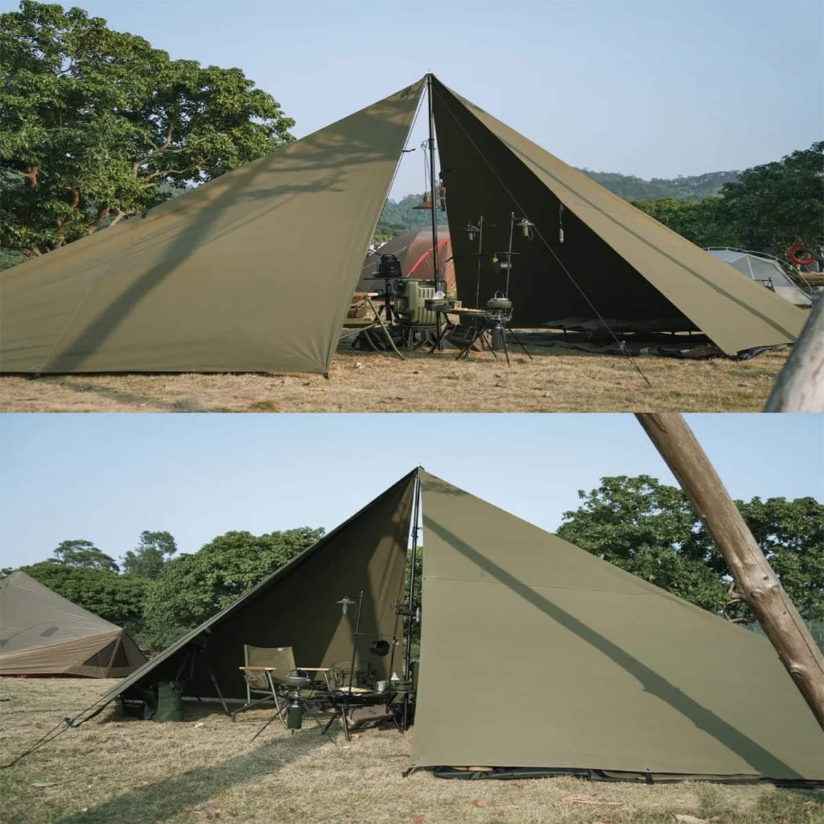 Tienda de campaña ligera e impermeable con lona para acampar