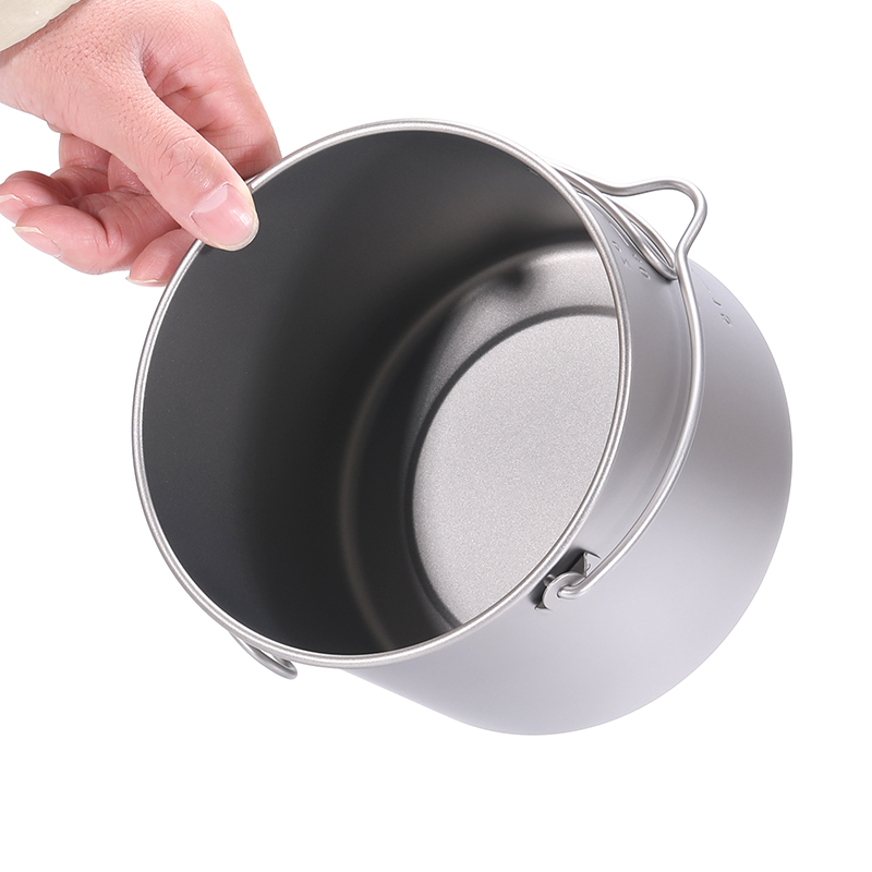 Olla de titanio con asa de asa 900ml 1100ml 1600ml