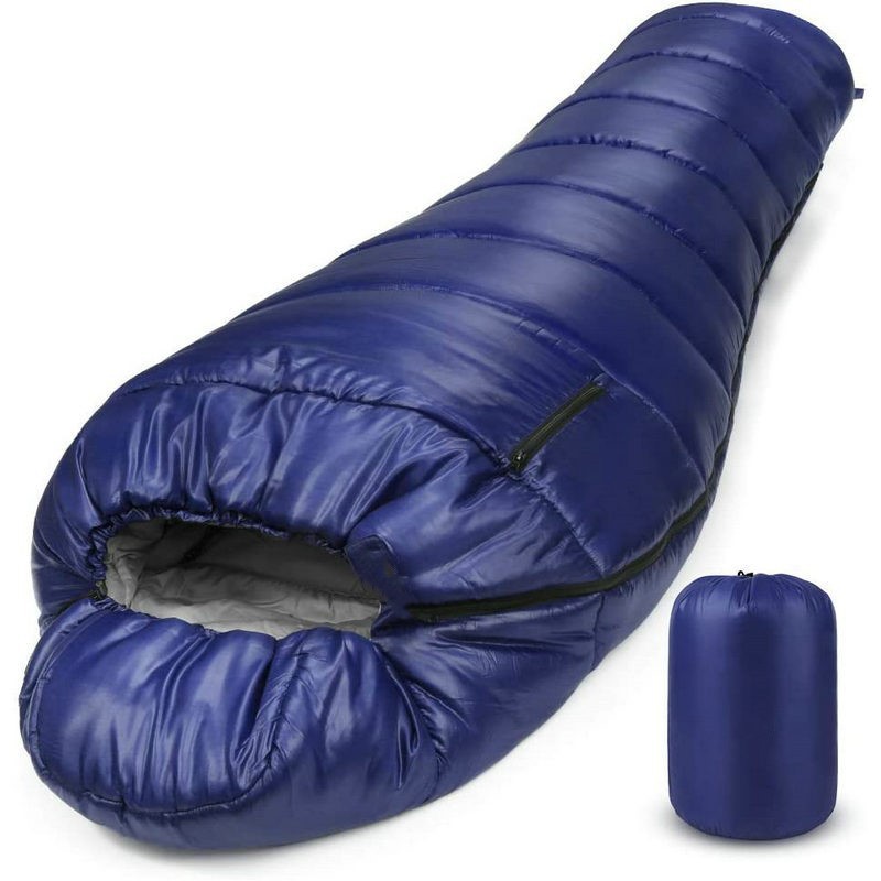 Saco de dormir para acampar en invierno con plumón de pato de 1500 g
