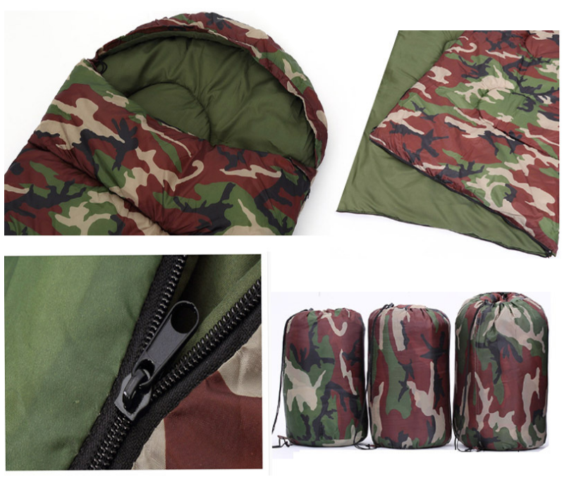 Sacos de dormir para acampar con camuflaje, ultraligeros, impermeables