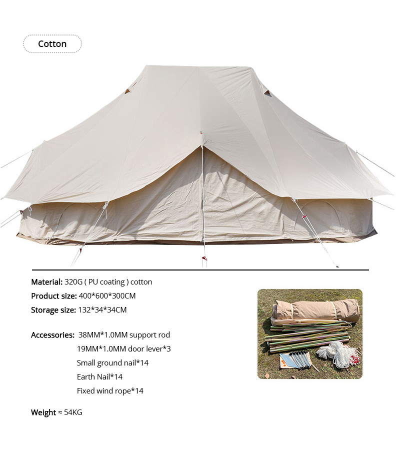 Tienda de campaña yurta Emperor de 24 m² para acampar y hacer glamping