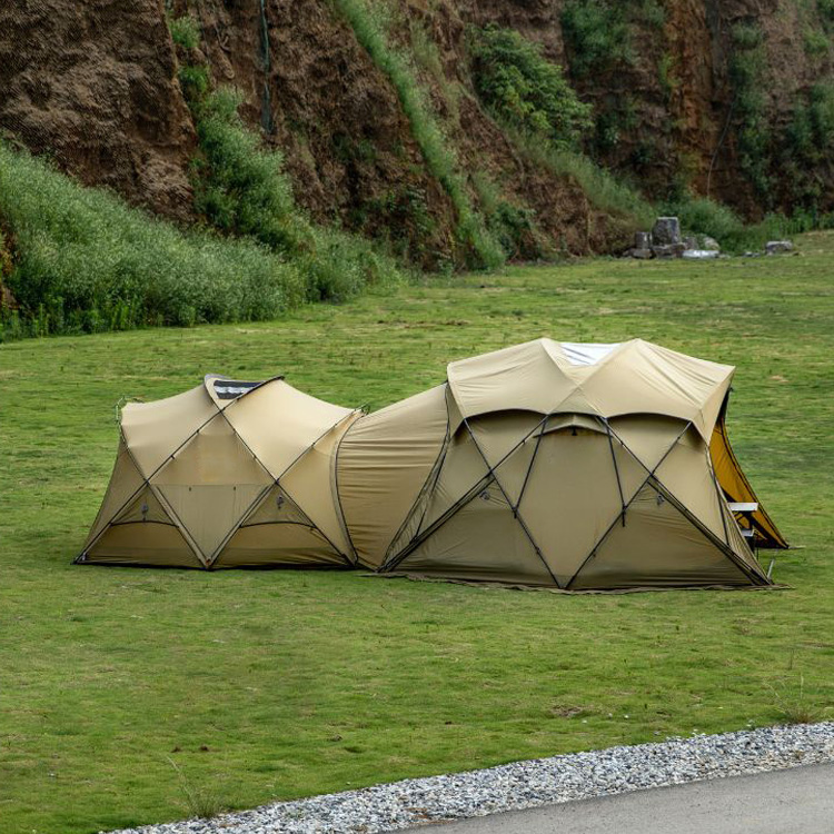 Tienda de campaña tipo domo de nailon ultraligera para glamping: automática, impermeable y resistente al viento
