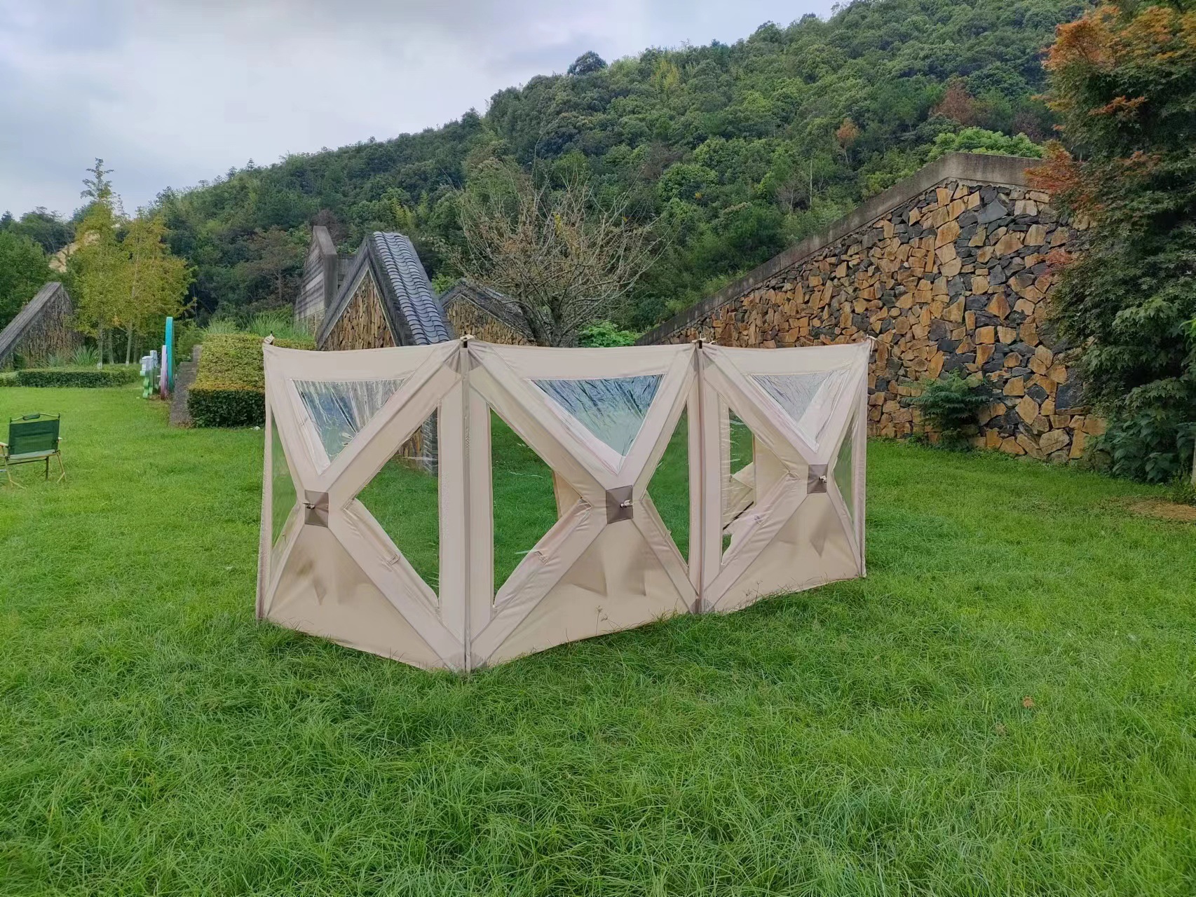 Tienda de campaña para exteriores resistente al viento, impermeable y con parabrisas