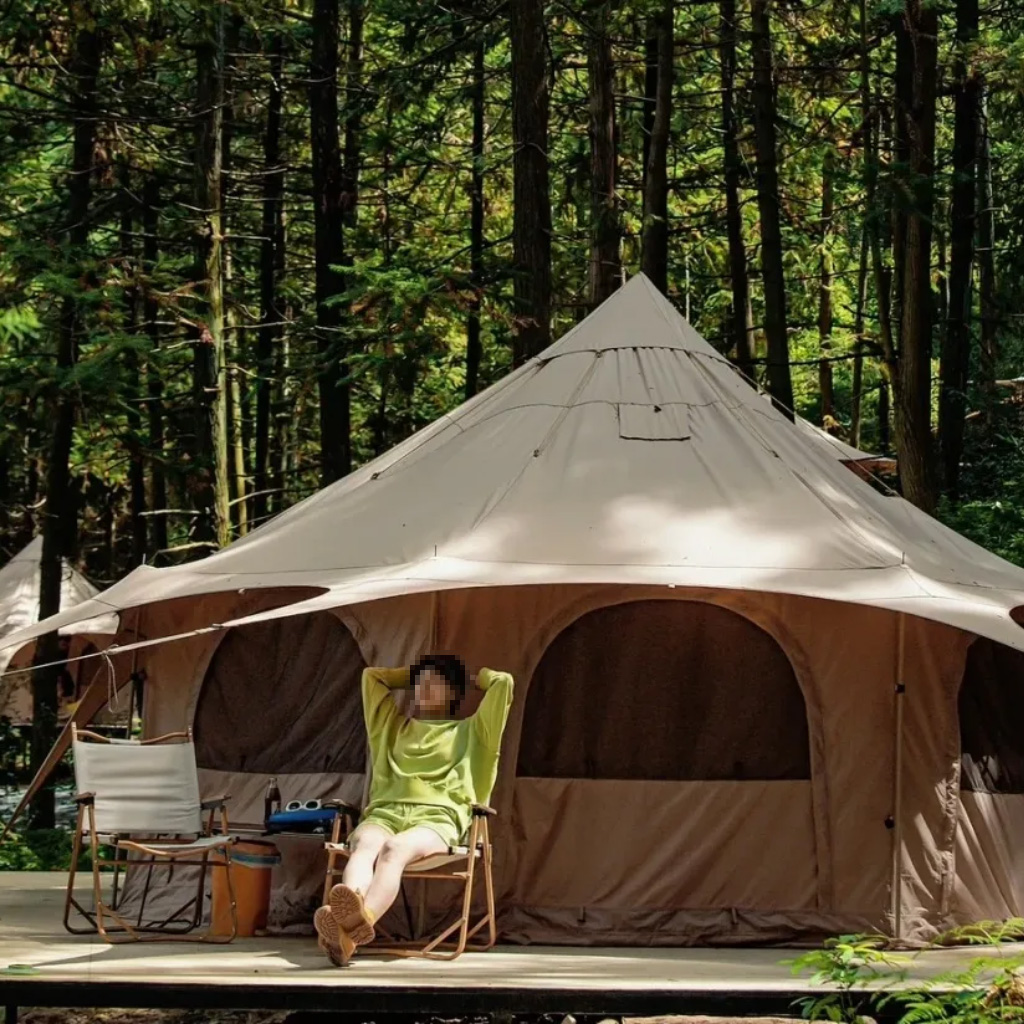 Tienda de campaña tipo yurta de doble capa para glamping