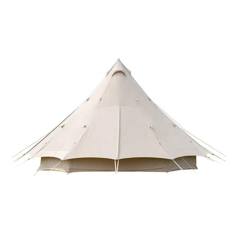 Tienda de campaña glamping tipo pirámide de gran tamaño, tienda tipo campana yurta