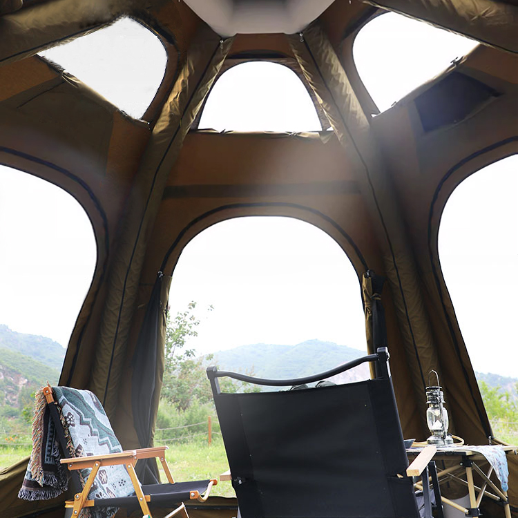 Tienda de campaña de lujo tipo glamping, impermeable, con forma de cúpula esférica